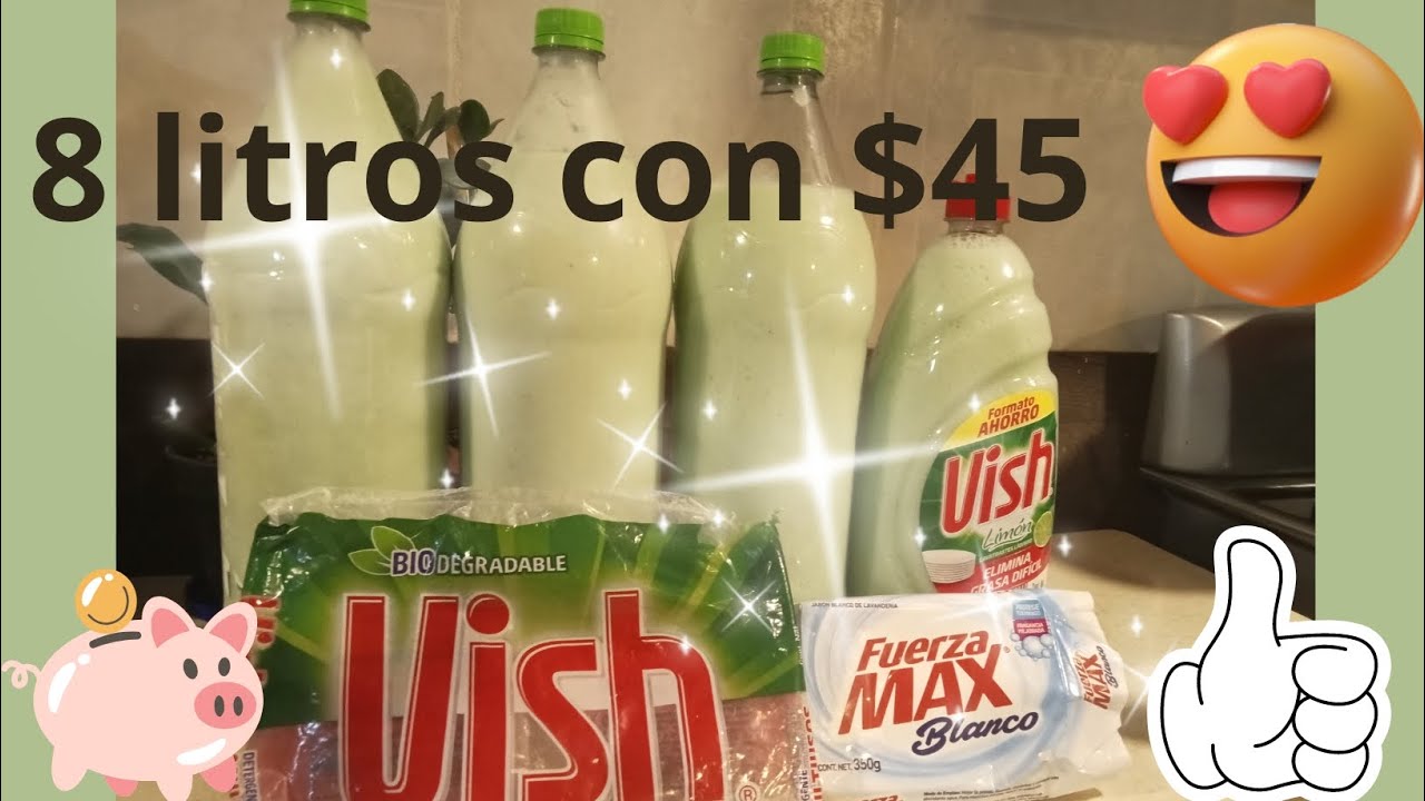 8 litros de Jabón vish liquido desengrasante para trastes con solo $45