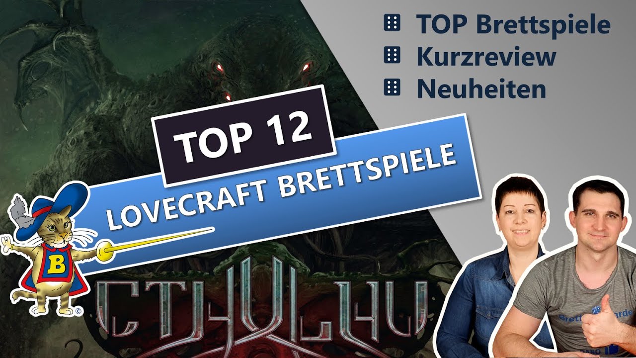 TOP 12 LOVECRAFT Brettspiele CTHULHU Thema- die besten Brettspiele zu H.P. Lovecraft Arkham Horror