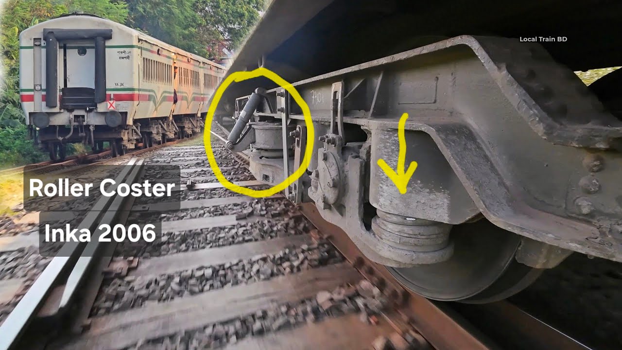 PT Inka Indonesian Coach (2006) Suspension. Bangladesh Railway. #train #wheels #vibration 