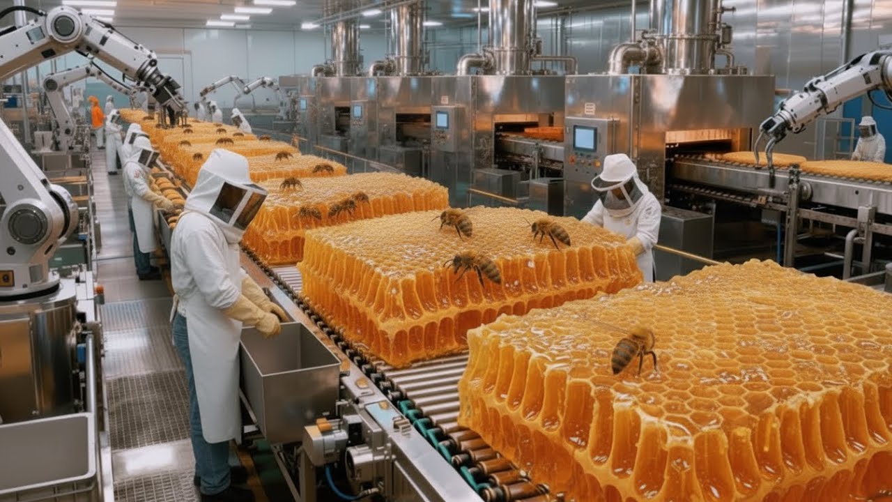 Inside the Honey Factory Extracting Raw Nectar into Clear Golden Honey (Full Process)