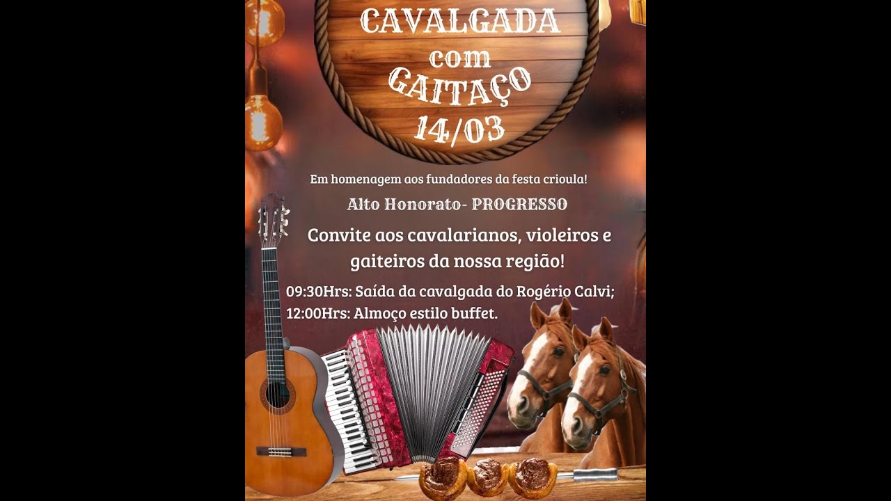CONVITE PARA CAVALGADA COM GAITAÇO - 14/03 Alto Honorato