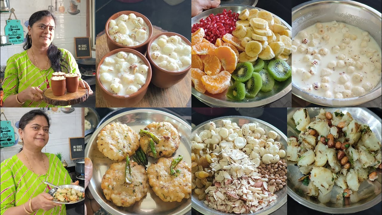 shivratri bhog +Breakfast🍱 vrat ka khana🌺sabudana wada🌺panchamrit🌺sabudana khichdi🌺shakarkandi chaat