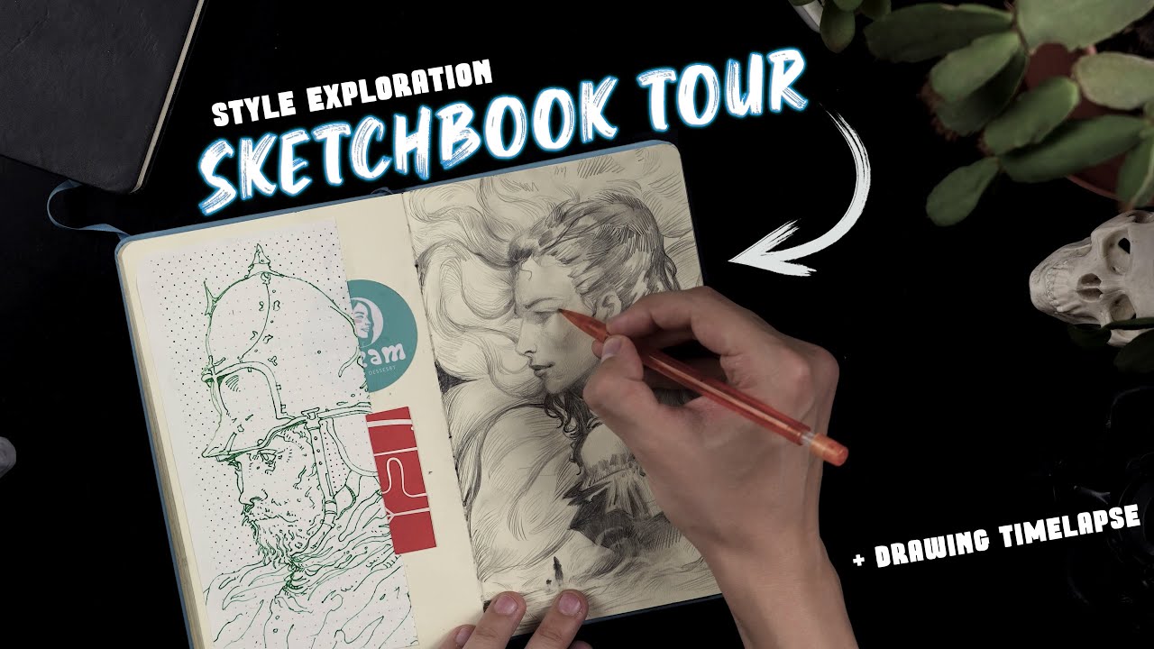 Sketchbook Tour: find your art style + Pencil drawing timelapse