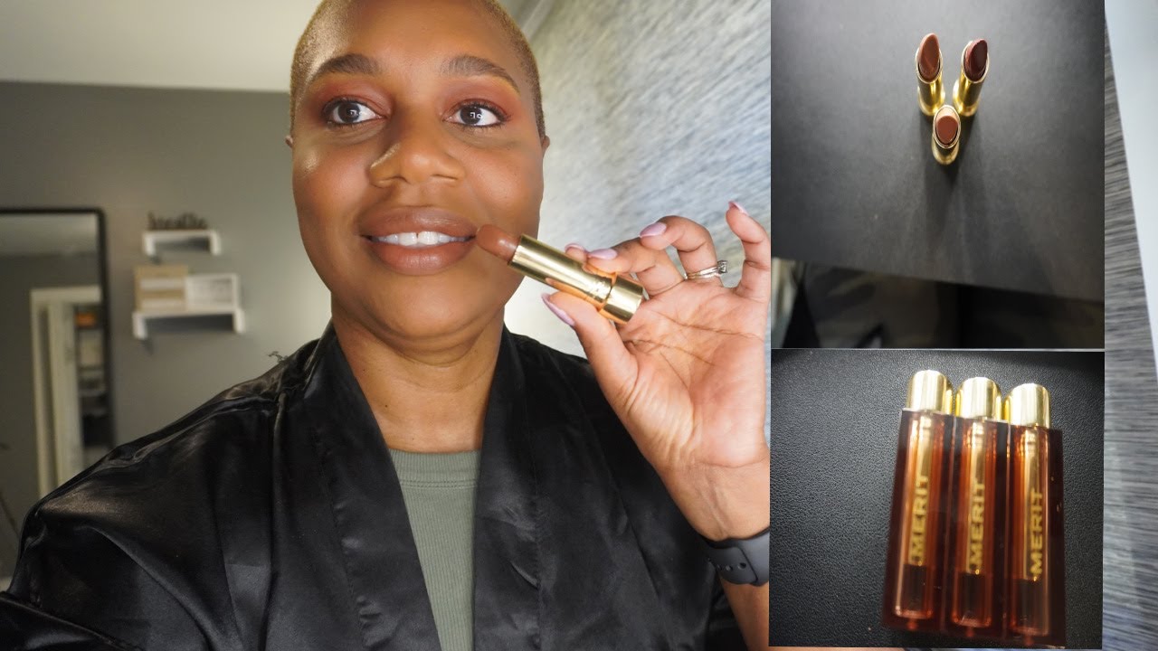 *GRWM* NEW MERIT BEAUTY SIGNATURE LIP LIGHTWEIGHT LIPSTICK + TRY-ON