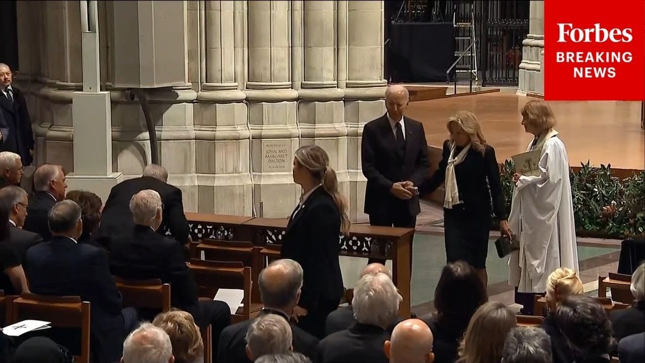 JUST IN: Former President Joe Biden Arrives At Funeral For Dick Cheney