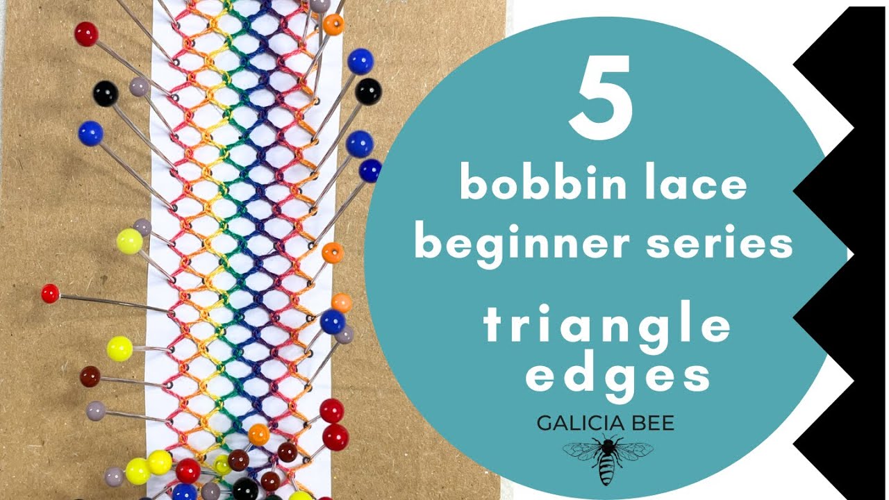 Part 5 bobbin lace ground triangle edge beginner bobbin lace series THE BASICS of torchon
