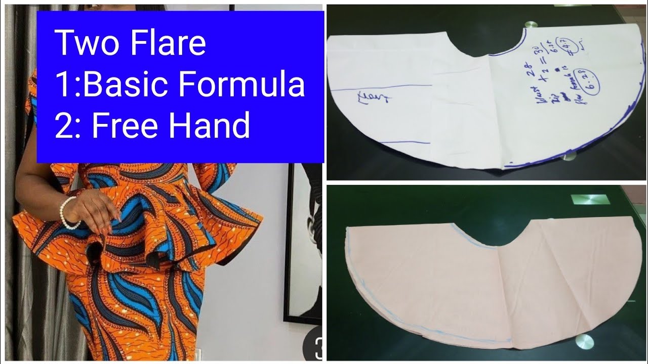 Cut  Flare with Basic Formula and Free Hand  || How to Cut Flare || Peplum cutting a circle
