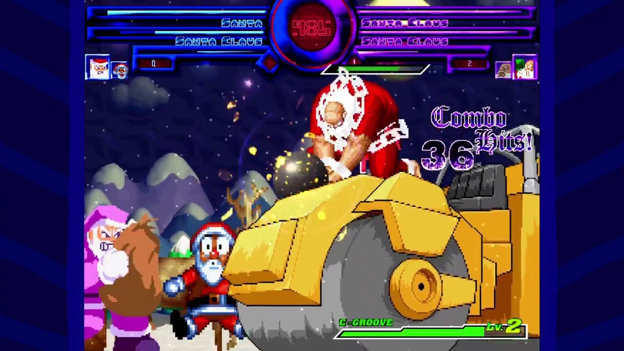 MUGEN AI Fights: Santa Fighter and Santa Claus vs. Santa Claus and Santa Claus
