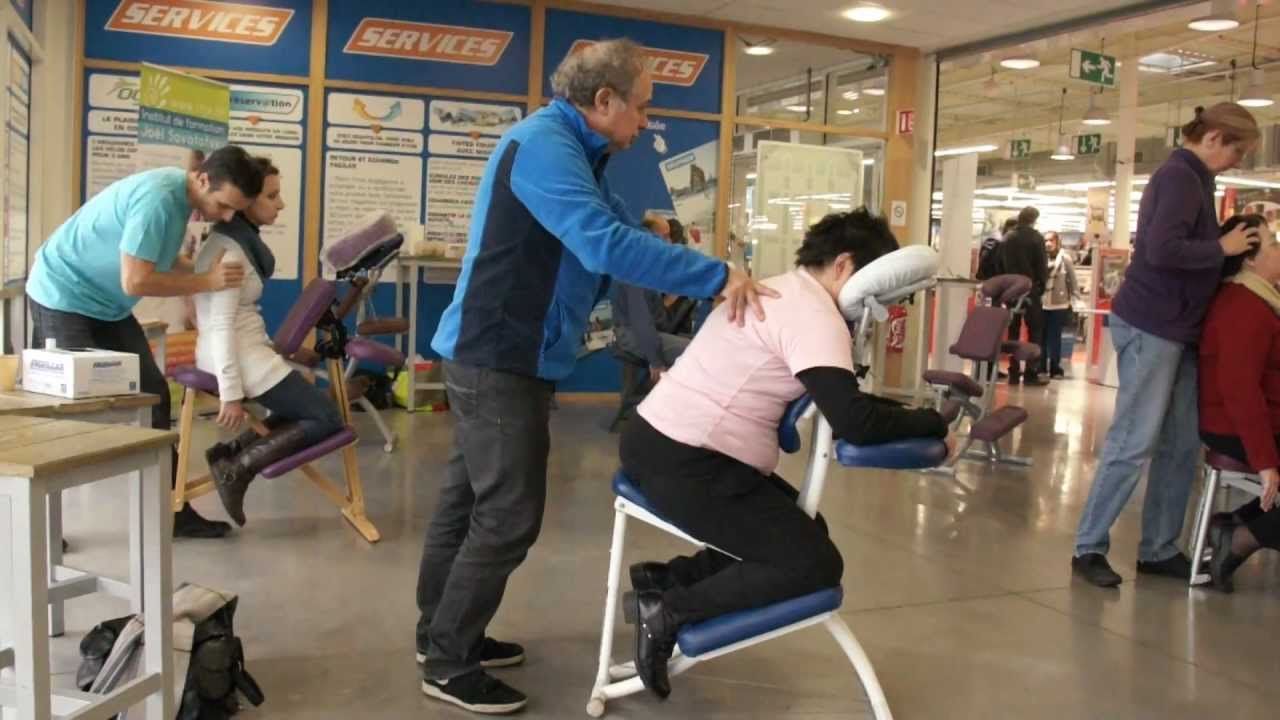 Stage pratique de massage assis chez Décathlon