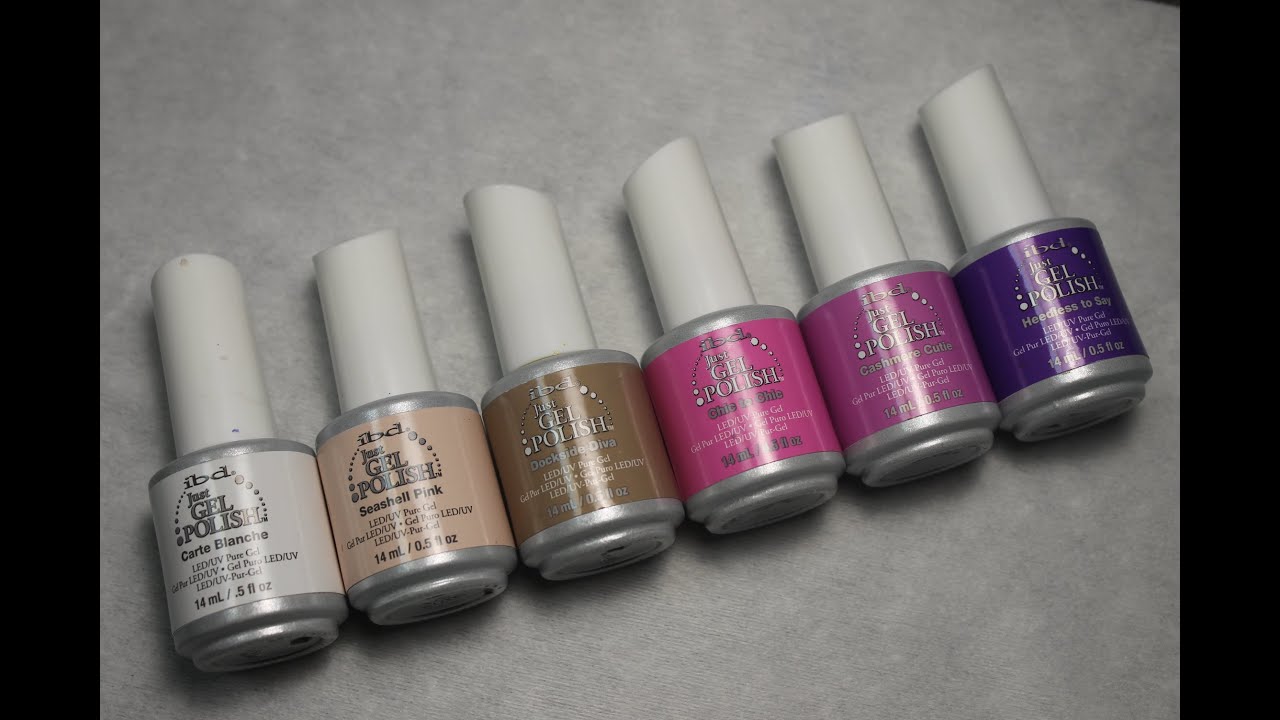 Выкраска гель лаков .ibd. Just Gel Polish. Розовые, нюдовые, белый