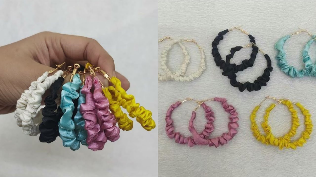 How to make scrunchie hoop / how to make scrunchies earrings / how to make fabric hoop #earrings