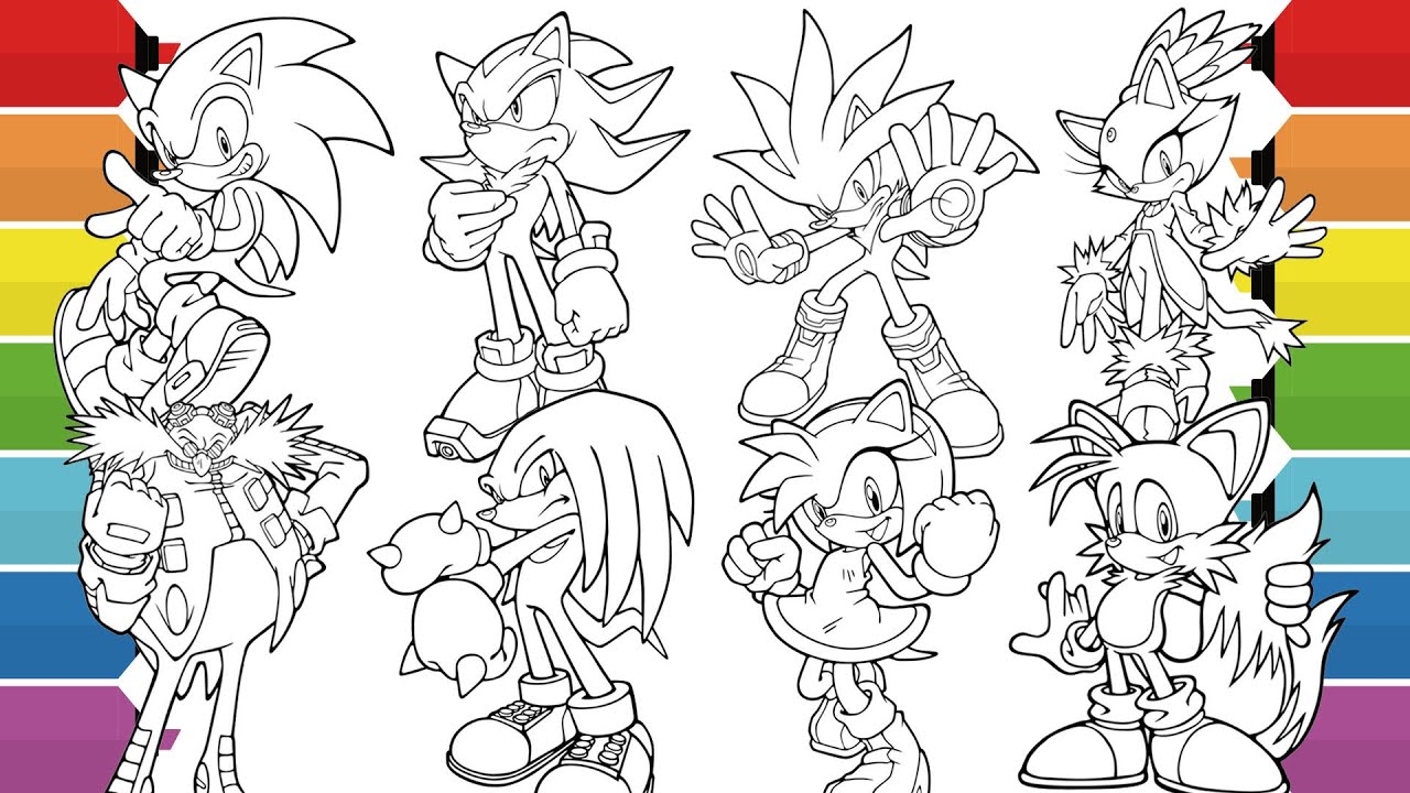 Sonic the Hedgehog Coloring Pages | Sonic, Shadow, Amy, Tails, Knuckles Silver, Dr. Eggman