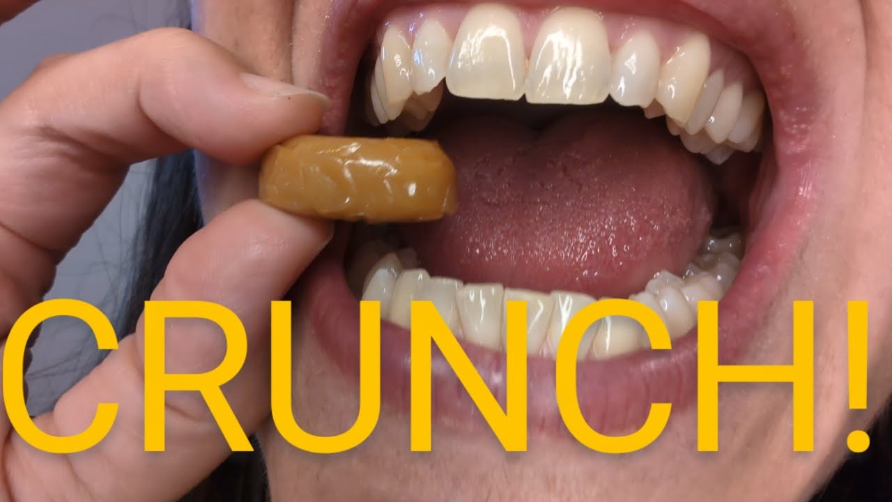Hard Candy Crunching Teeth ASMR with Close-Up Sounds