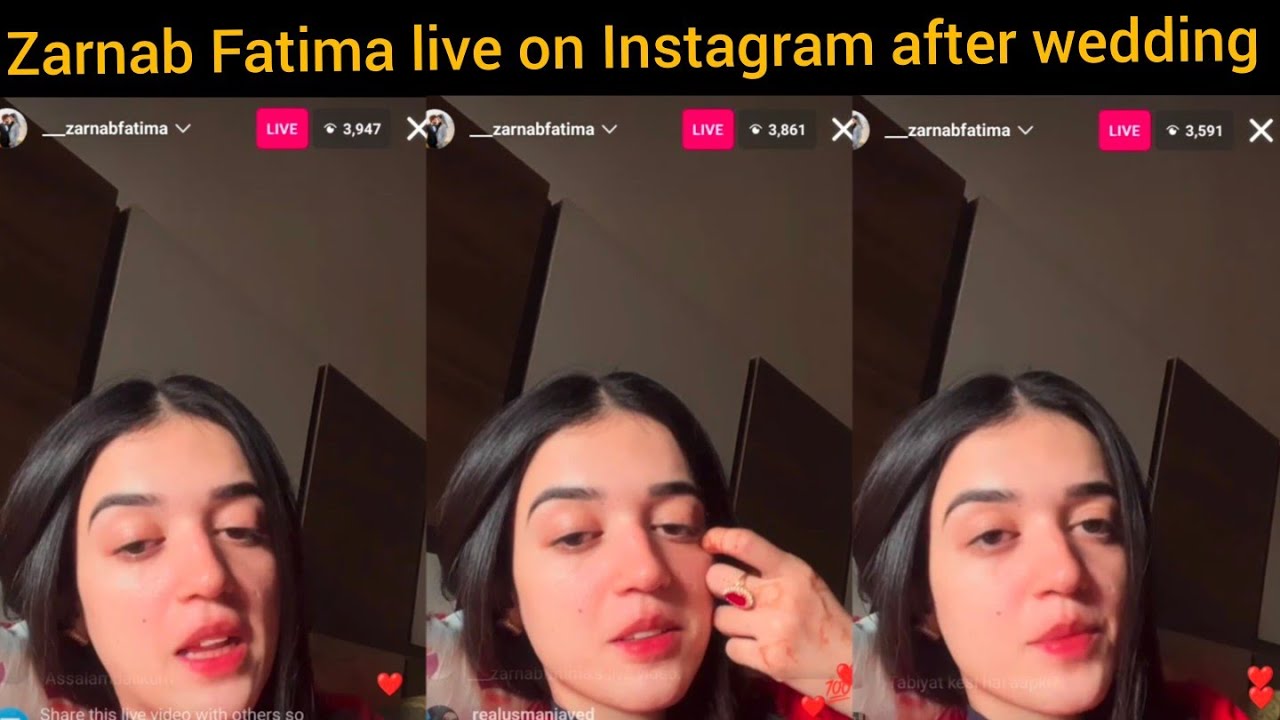 Zarnab Fatima live on Instagram after her wedding 🥰