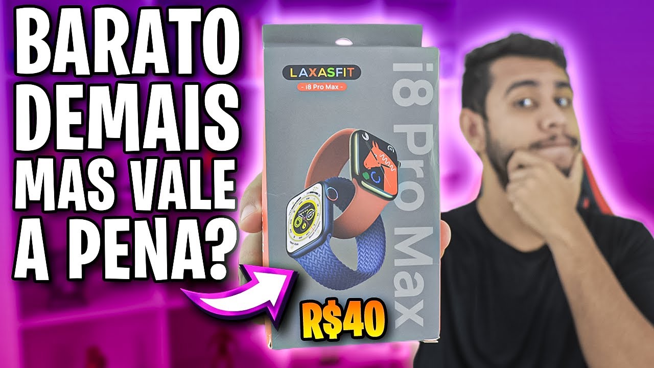 40 reais 😱 Que Smartwatch BARATO! Ser&aacute; que o I8 Pro Max vale a pena? (review e an&aacute;lise completa)