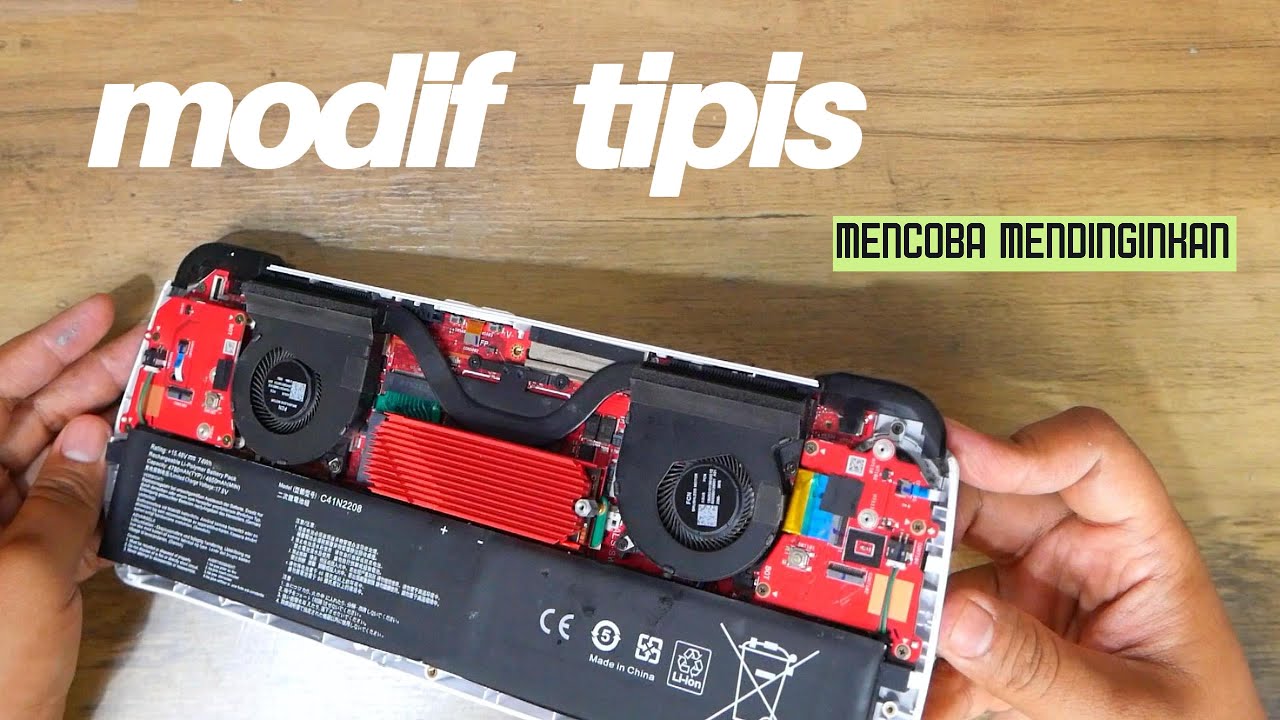 Mencoba mendinginkan ROG Ally , ganti pasta , Handheld DIY Cooling Modcase, pasang headsink pada SSD