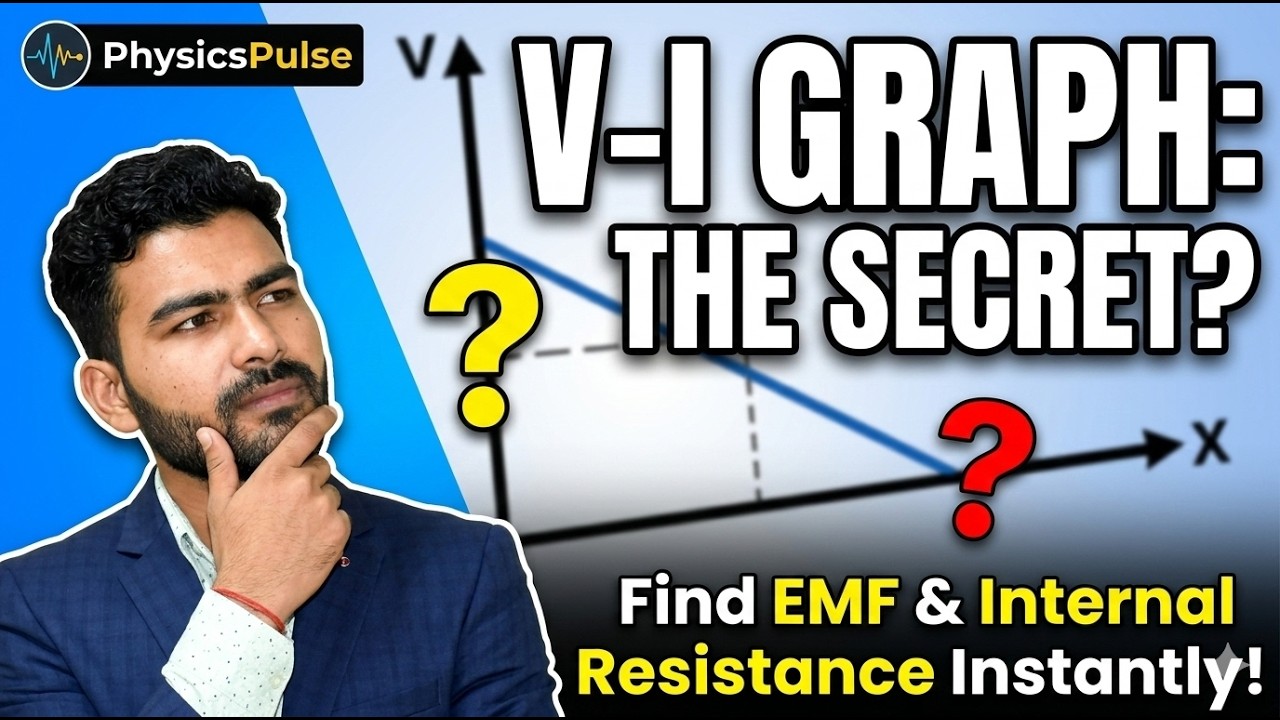 Using V-I graph find the emf of the cell and and the internal resistance of the cell@PhysicsPulse01