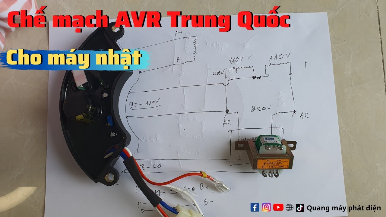 Chế AVR Trung Quốc cho máy phát điện 5KVA của nhật | Quang máy phát điện