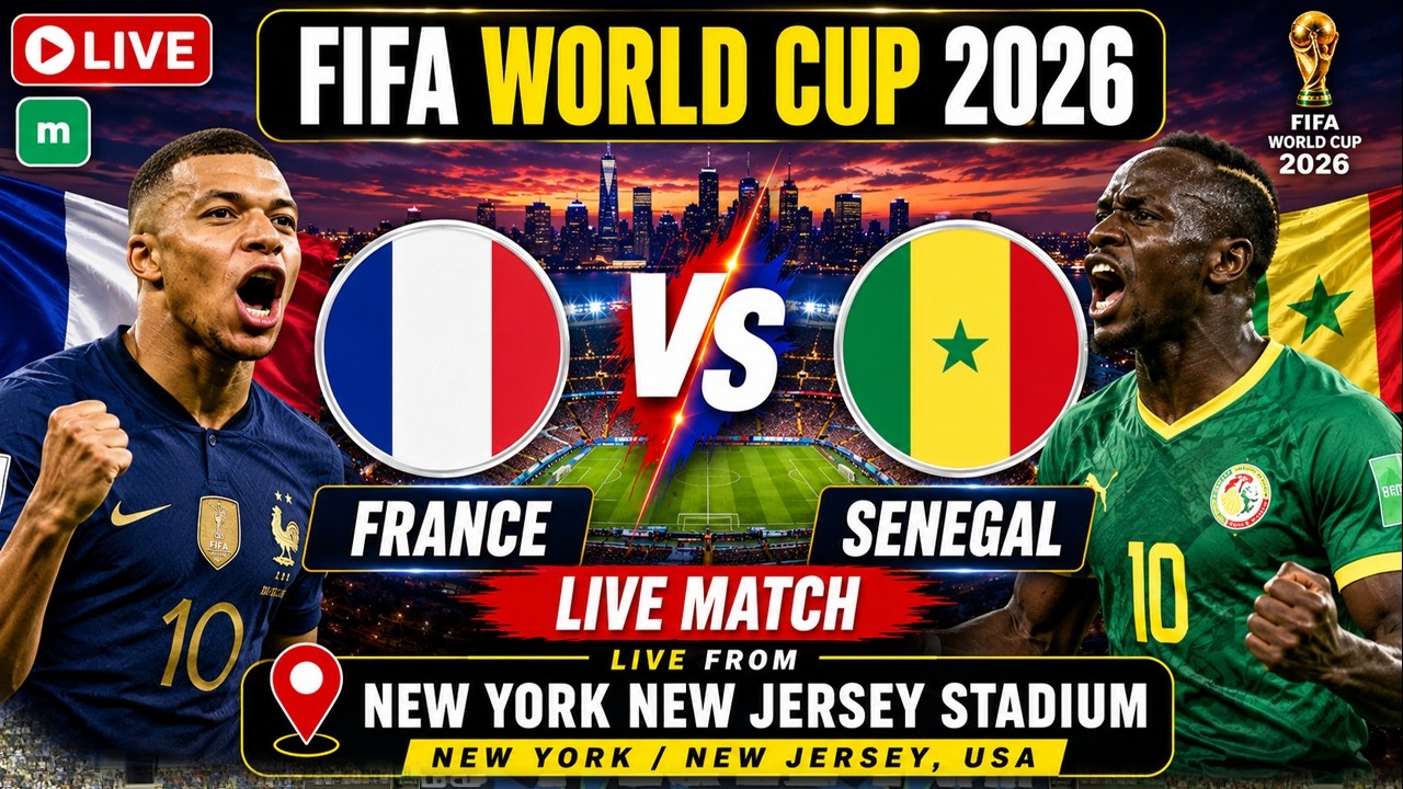 France vs Senegal LIVE | New York New Jersey Stadium | Live Score | France vs Senegal LIVE Football