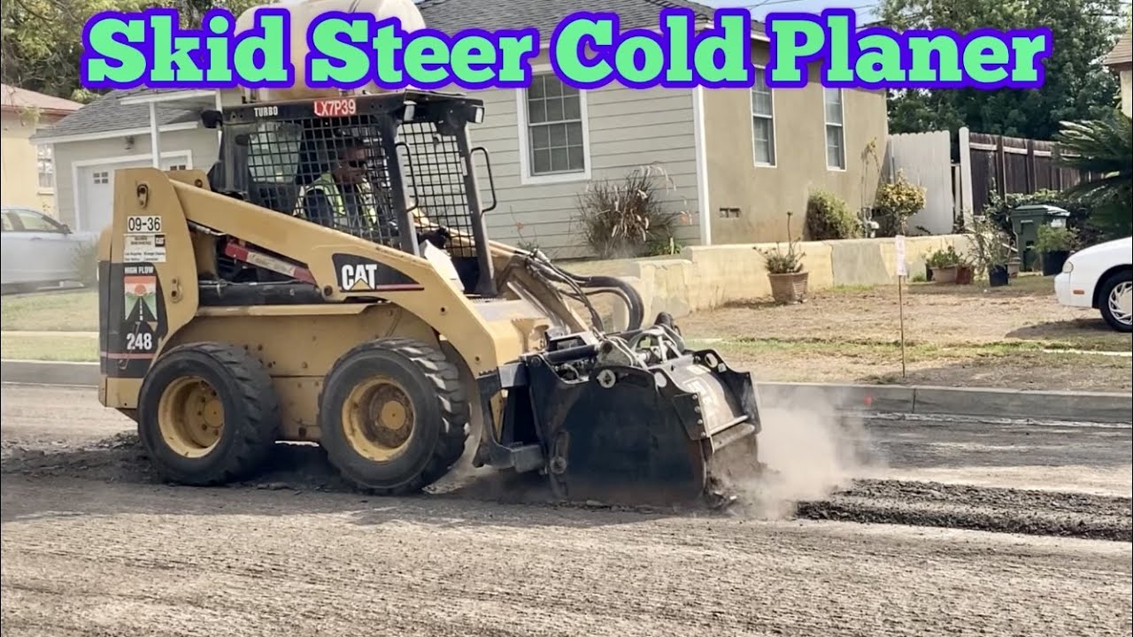 CAT® SKID STEER COLD PLANER In Action ～ ASPHALT MILLING