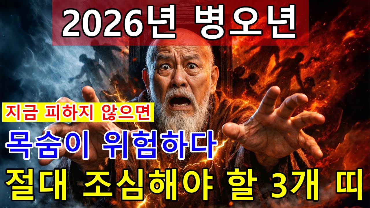 2026년 병오년 목숨을 잃을 수 있어 굉장히 위험한 띠 TOP3 상복을 입을 수 있으니 꼭 조심하세요! 2026년 병오년 신년운세 -  하늘의 메시지