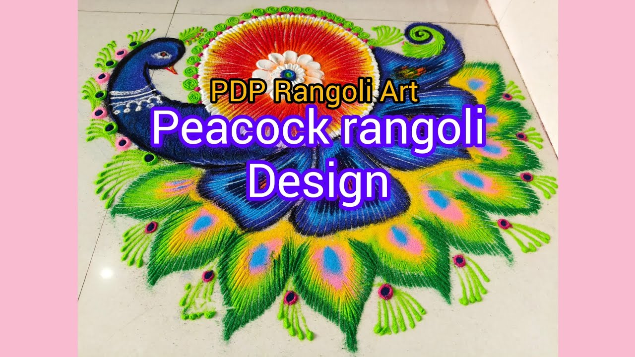  🦚 Indian Peacock Rangoli Art |Traditional Floor Decoration #Rangoli #Treating  #video 