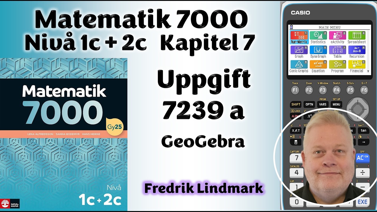 Nivå 1c + 2c Uppgift 7239 a GeoGebra Matematik 7000