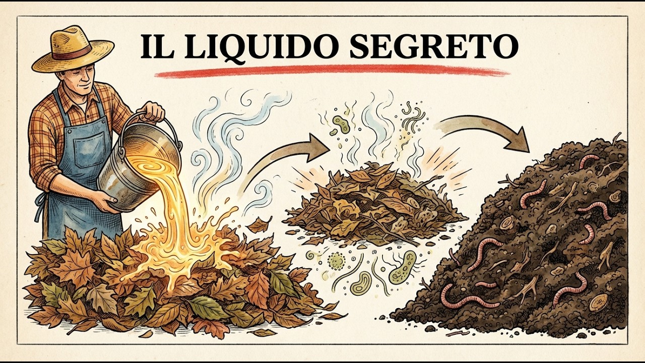 Versa QUESTO sulle foglie secche e guardale trasformarsi in compost vivo durante la notte!
