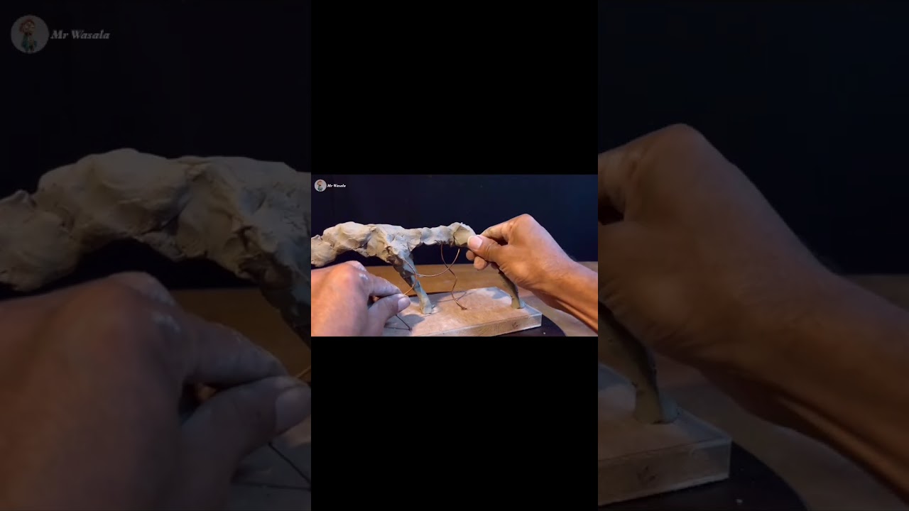 How to Sculpt a RHINO using water based clay - wire structuring/modeling part-2