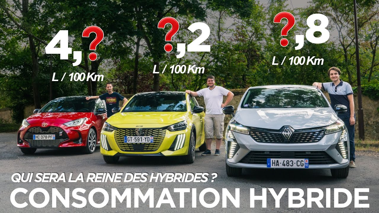 QUELLE HYBRIDE CONSOMME LE MOINS ? TOYOTA Yaris VS RENAULT Clio VS Peugeot 208 !