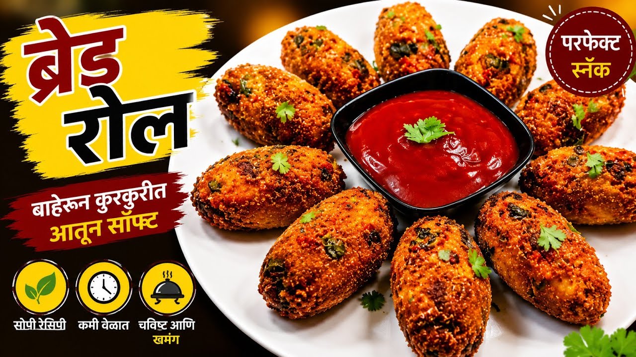 कुरकुरीत ब्रेड रोल/Easy Bread Rolls Recipe/Snacks/Breakfast Recipe नक्की ट्राय करा 