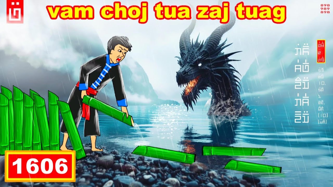 dab hais hmoob - 1606 - vam choj tua zaj tuag, หว่าช้อและพญานาค, The black lake.