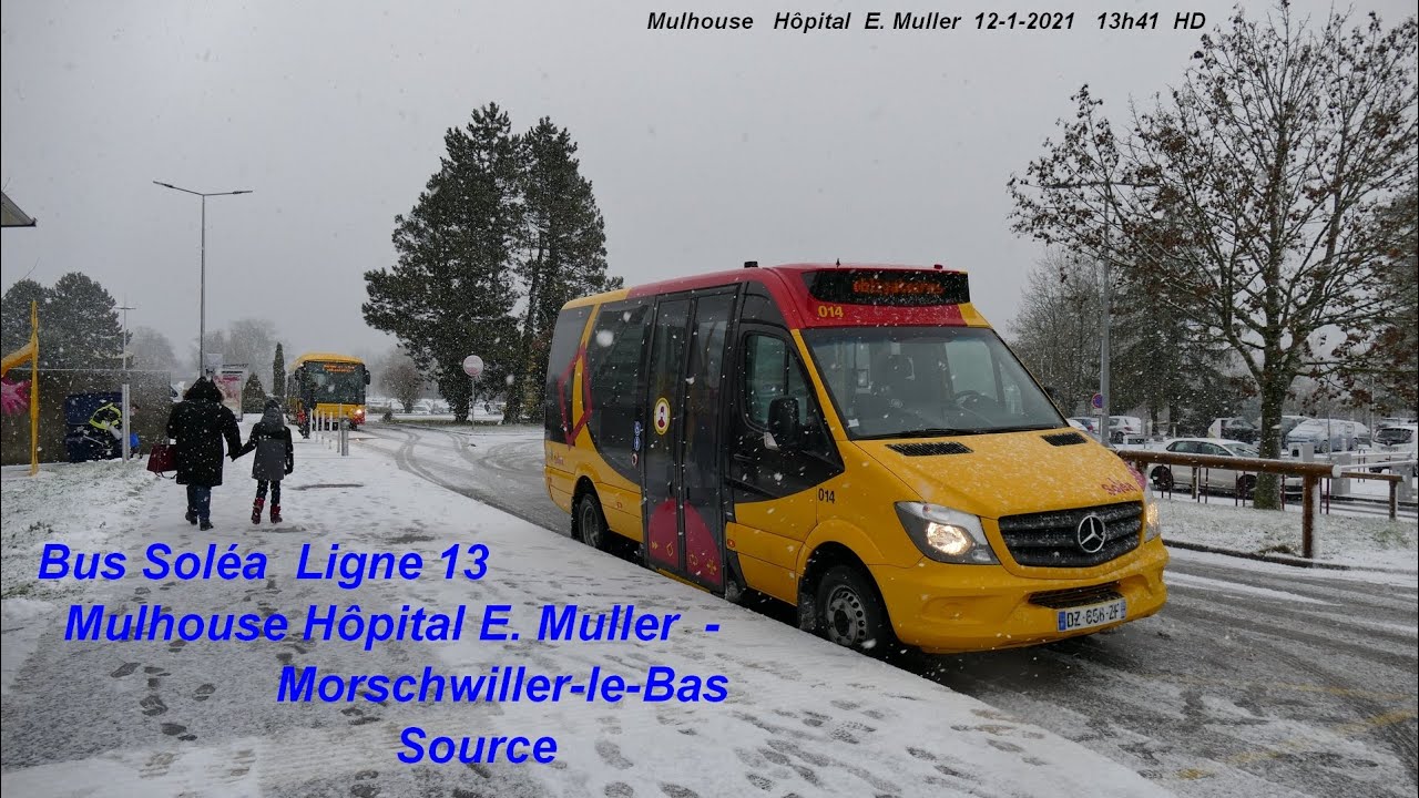 Bus Soléa 13  Mulhouse Hôpital E Muller - Morschwiller-le-Bas Source 12-1-2021.