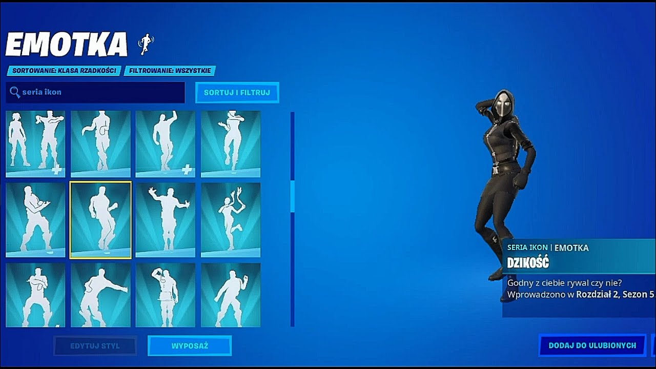 Wszystkie emotki z SERII IKON w Fortnite