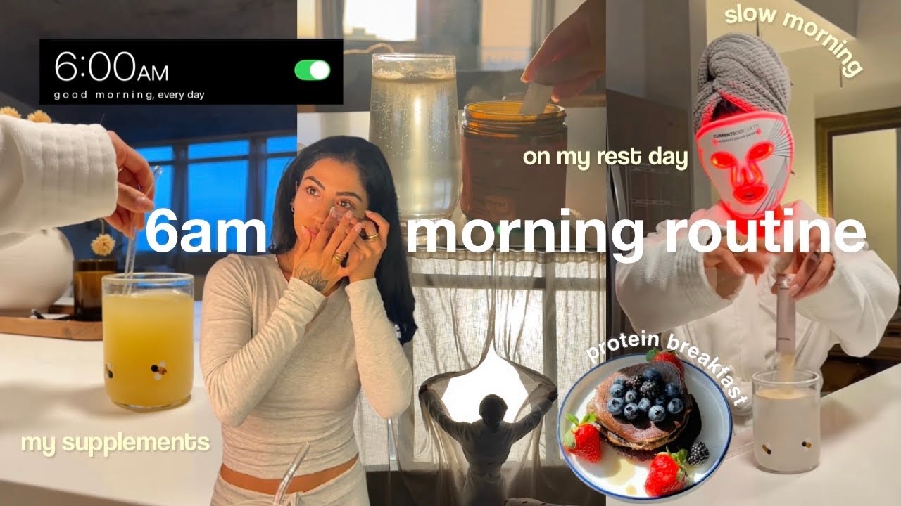 6am morning routine☁️ | rest day from the gym, a slow & cozy morning