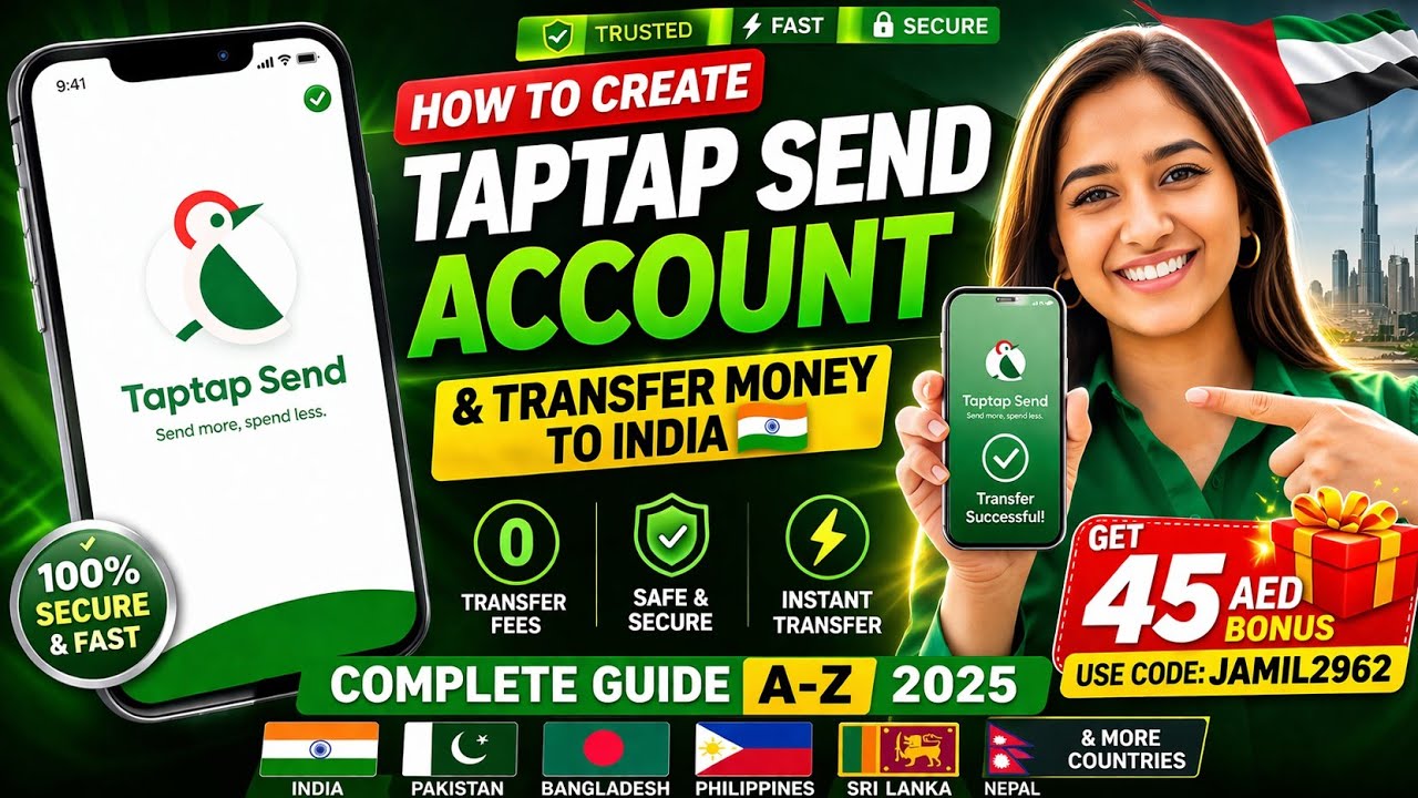 How To Create And Verify Your TapTap Send Account (2025) | Taptap account banane ka tarika UAE