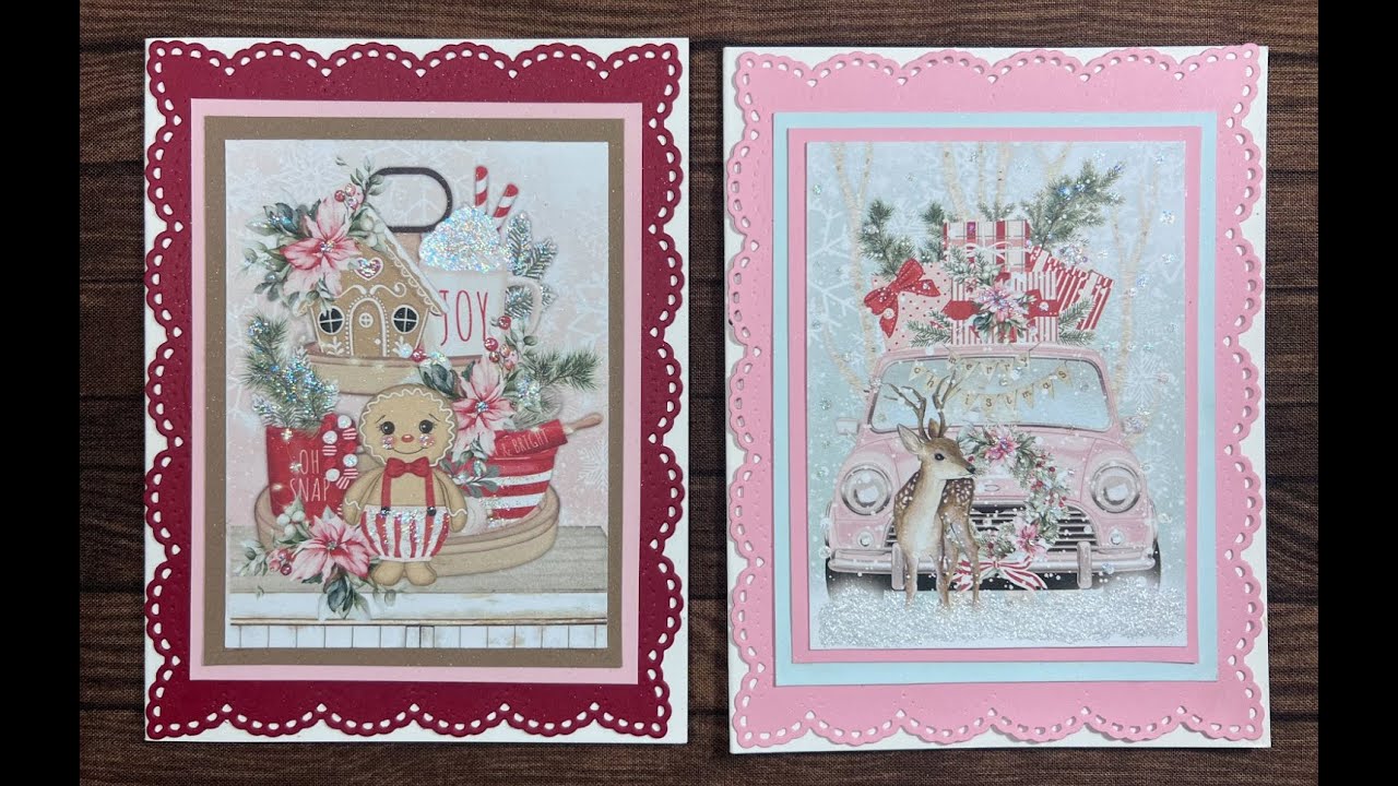 12 Christmas Cards using Mintay's Merry Little Christmas Papers