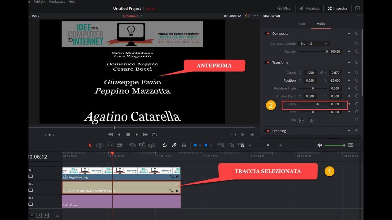 Come aggiungere i titoli di coda ai video con DaVinci Resolve
