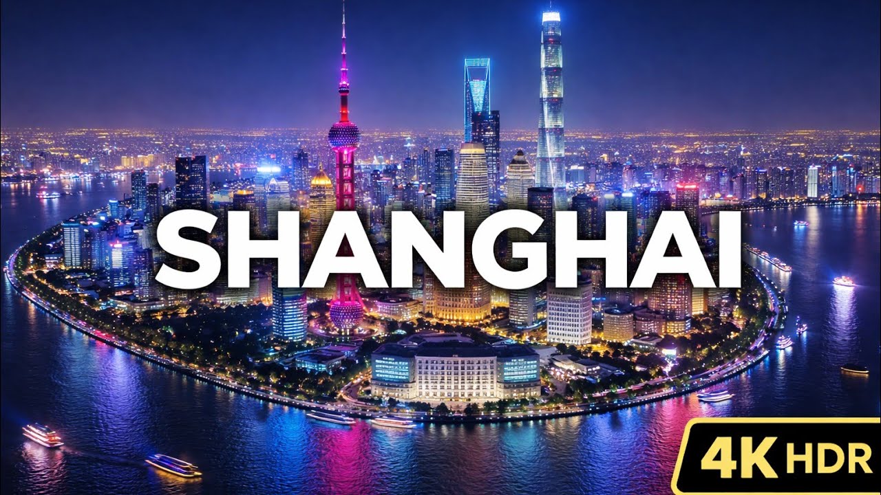 Cinematic skyline view of the SHANGHAI city in 4K ULTRA HDR 