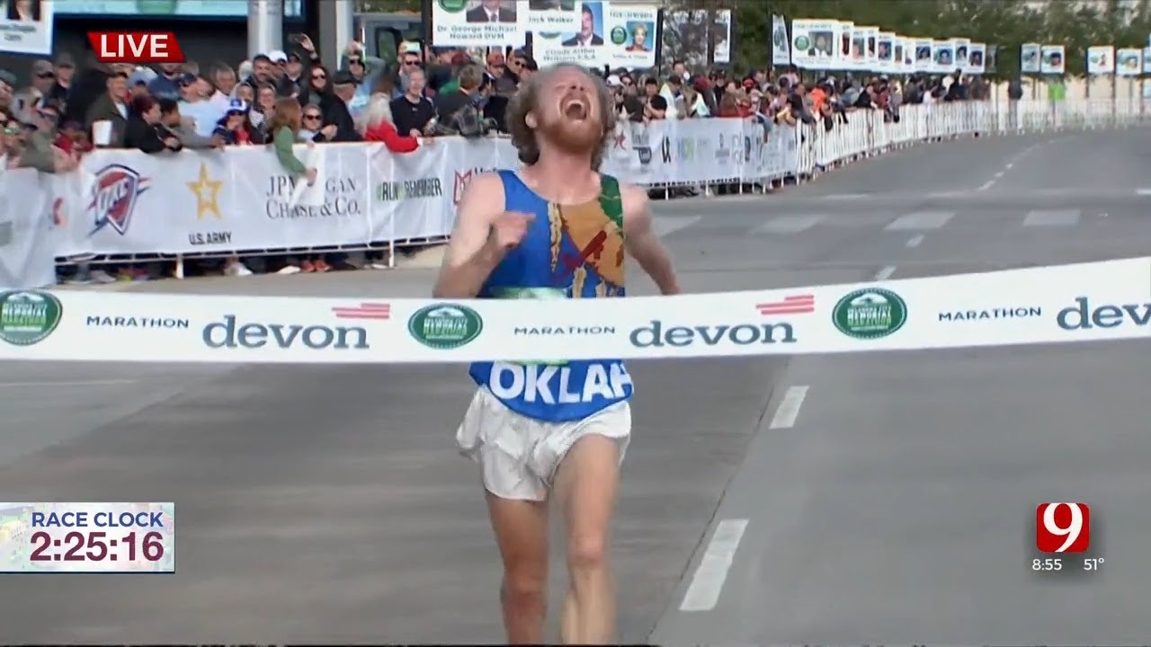 WATCH: Oklahoma City Memorial Marathon Winner Crosses Finish Line