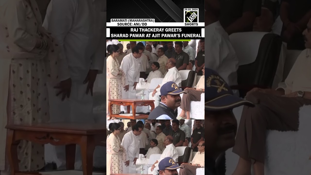 Raj Thackeray greets Sharad Pawar at Maharashtra Dy CM Ajit Pawar’s funeral in Baramati