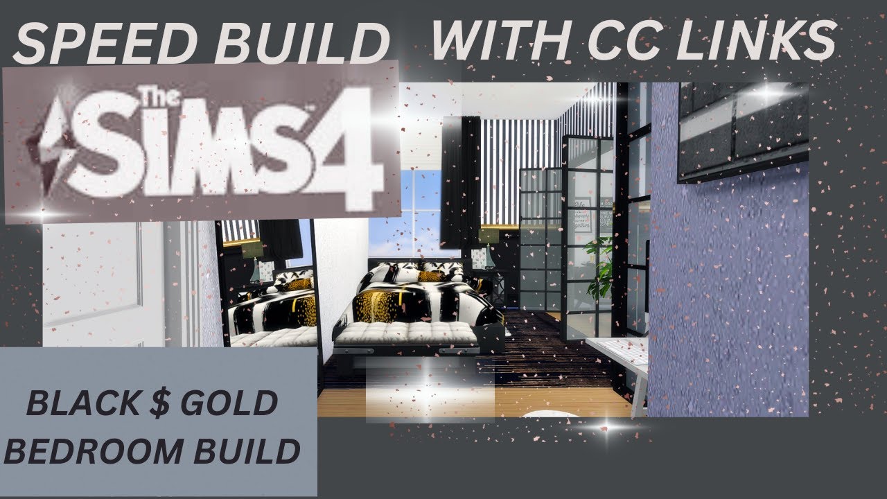THE SIMS 4// BLACK AND GOLD CUTE BEDROOM WITH on suite #thesims4 