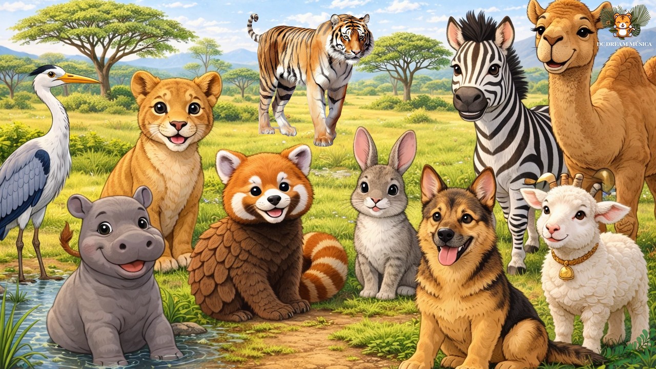 Wild Animal Sound Compilation – Heron, Lioness, Pangolin, Red panda, Rabbit, Hippo - Animal Video