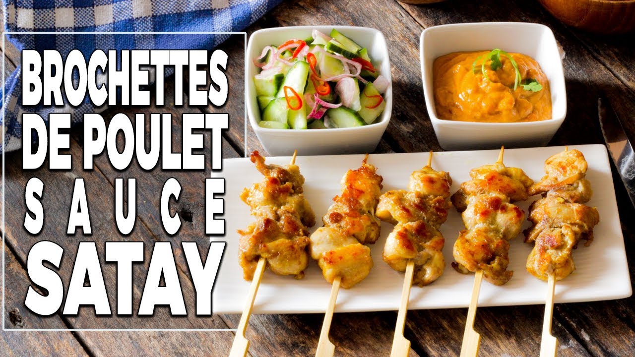 Brochettes de poulet sauce satay - Le Riz Jaune