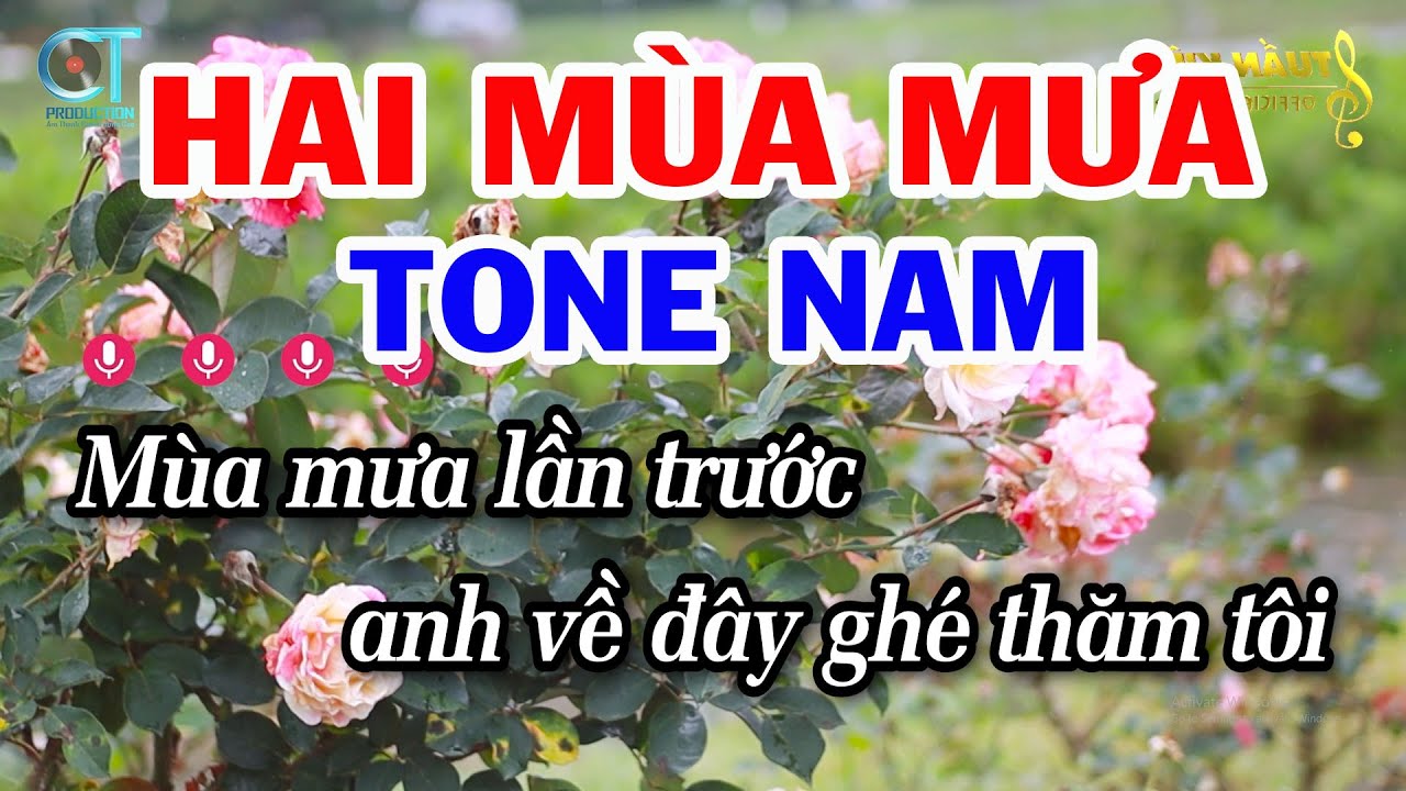 Karaoke Hai Mùa Mưa Tone Nam ( Bm ) Nhạc Sống Phối Mới Nhất