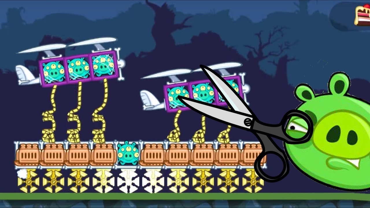 Bad Piggies - CARRYING ALIEN PLANE BY GOLDEN ROPE! CUT THE ROPE!