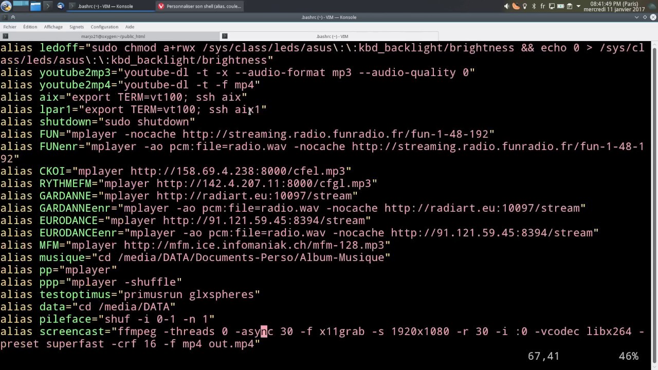 Les alias avec bash ! Vive bashrc !