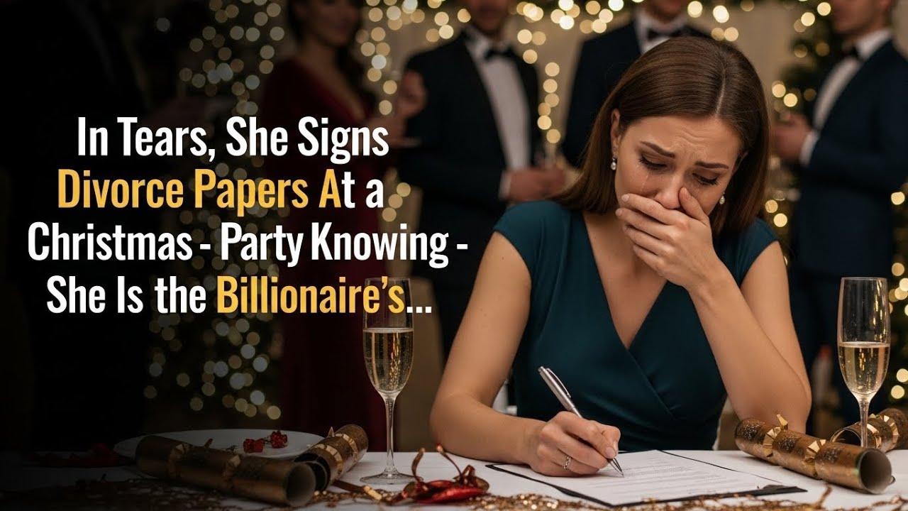 In Tears, She Signs the Divorce Papers at Christmas party—Not Knowing She Is the Billionaire’s