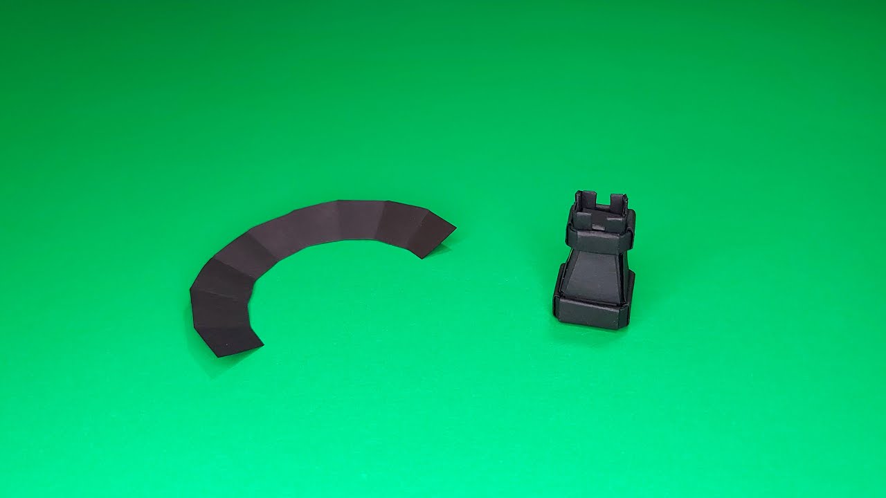 How to Make Dark Color Piece of Origami Chess Rook by Using Templates