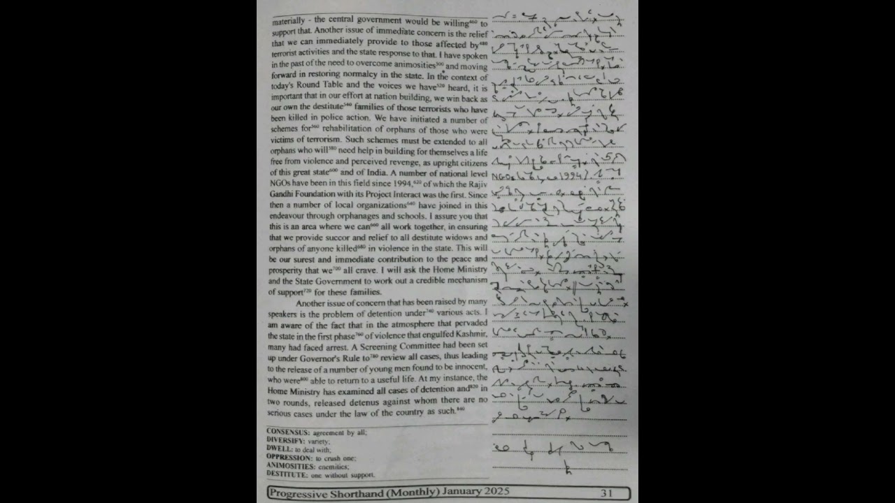 100 WPM   Exercise No 19   English Shorthand   Progressive Magazine January 2025   #shorthand